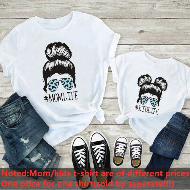 Funny Matching Tshirt Summer Short Sleeve Mother and Daughter Fashion Clothes