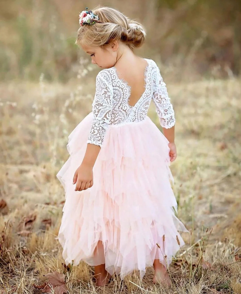 Little Girl Elegant Tutu Princess Dress Gown: Great For Weddings & Parties