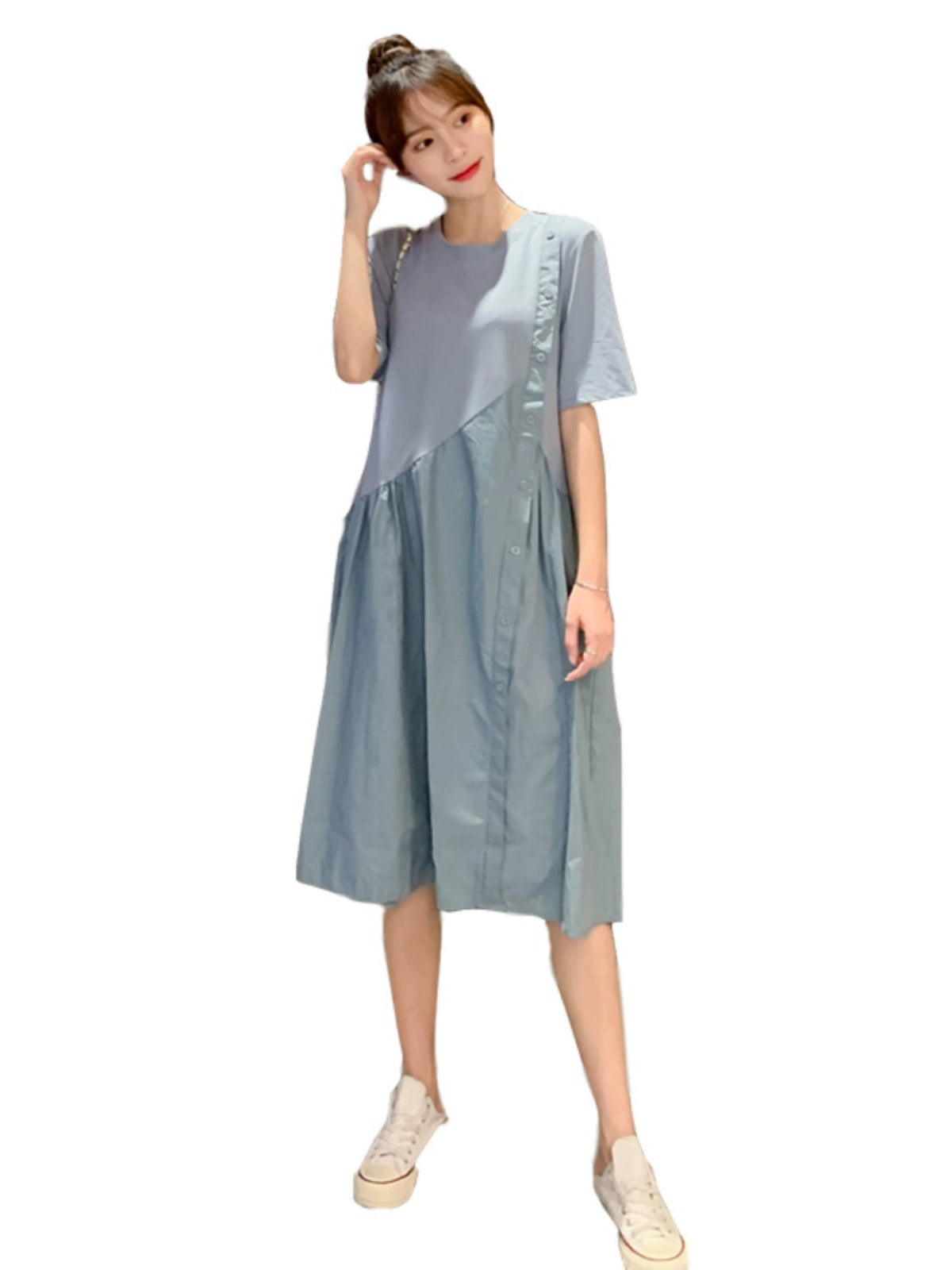 Casual Short Sleeve Loose Summer Maternity Dress: All You Need Is A Pair Of Converse Tennis Shoes