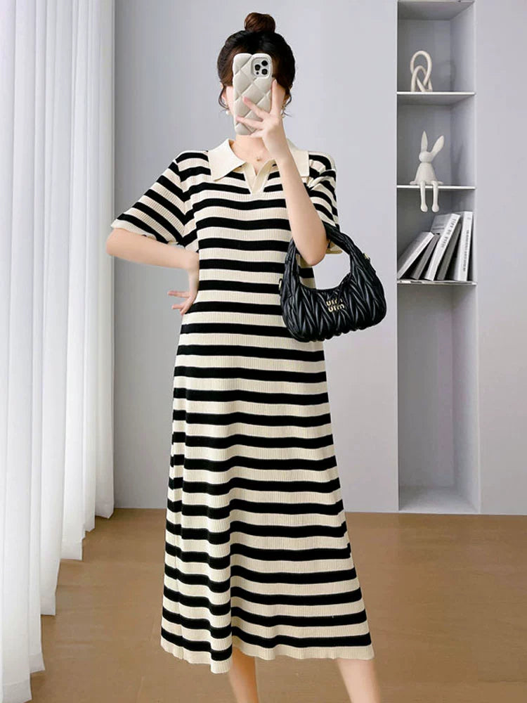 Polo Collar Maternity Dress: Summer 2024 New Arrival Fashion