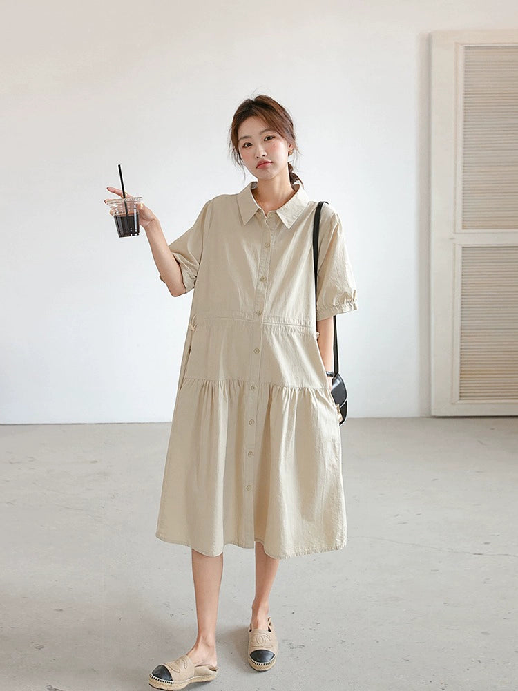 Western Style Plus Size Short-Sleeved Women's Maternity Outfit For Summer: 2024 New Arrival Fashion Loose Shirt and Skirt