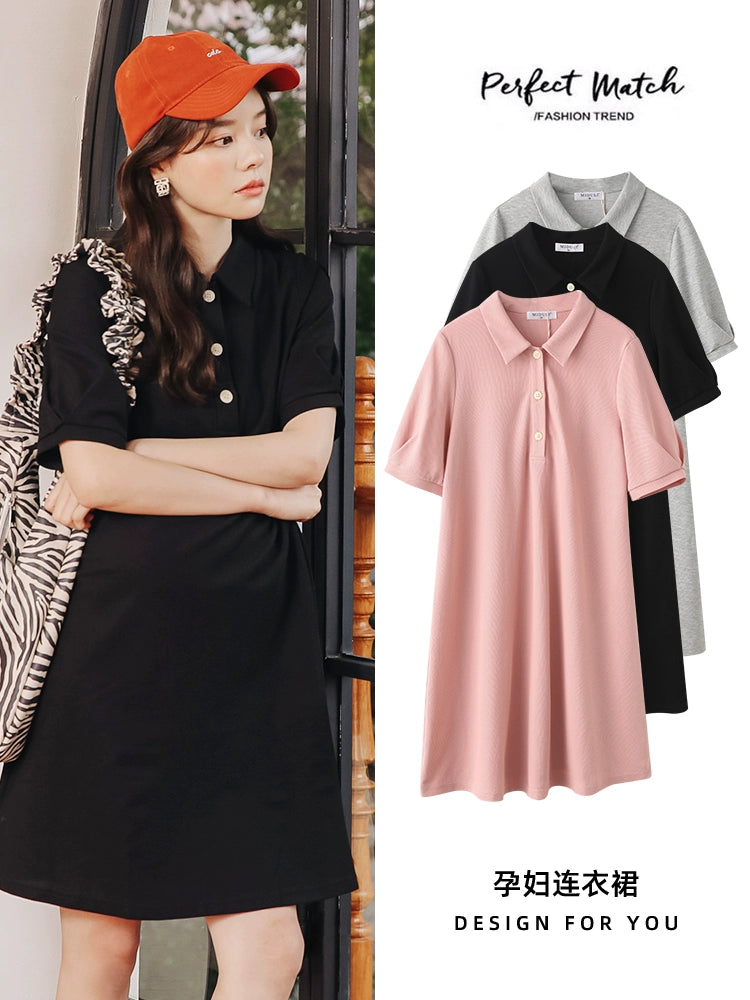 Polo Shirt Summer Maternity Dress
