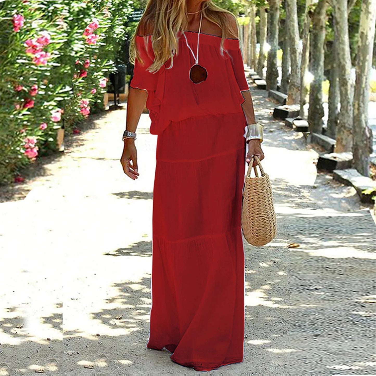 Summer Bandage Elegant Ruffles Sexy One Shoulder Bodycon Loose Dress