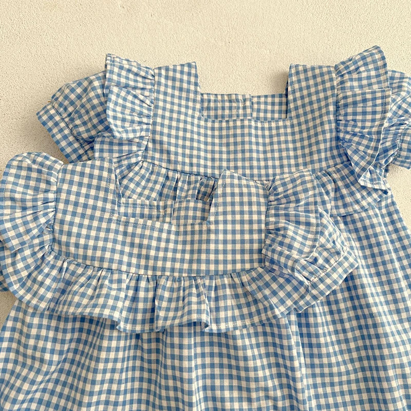 Summer Sister Clothes With Short Sleeves Dress & Jumpsuit For Toddler & Baby Girls: New 2024