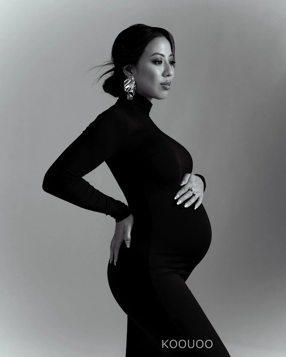 Bodycon Maxi Long Maternity Dress For Photoshoot