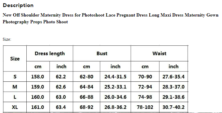 Lace Bust Off Shoulder Maternity Dress: Long Maxi Gown For Photo Shoot W/ Crown/Wreath