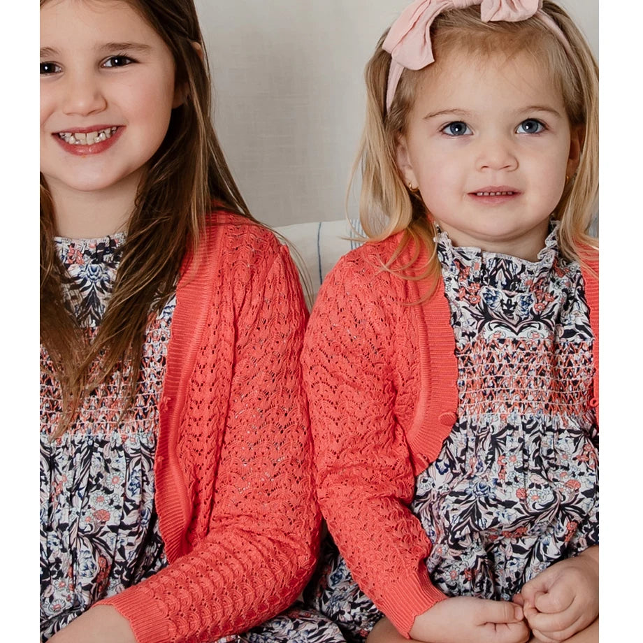 Matching Coral Collection Of Girls Smocked Dress Romper Clothing Set