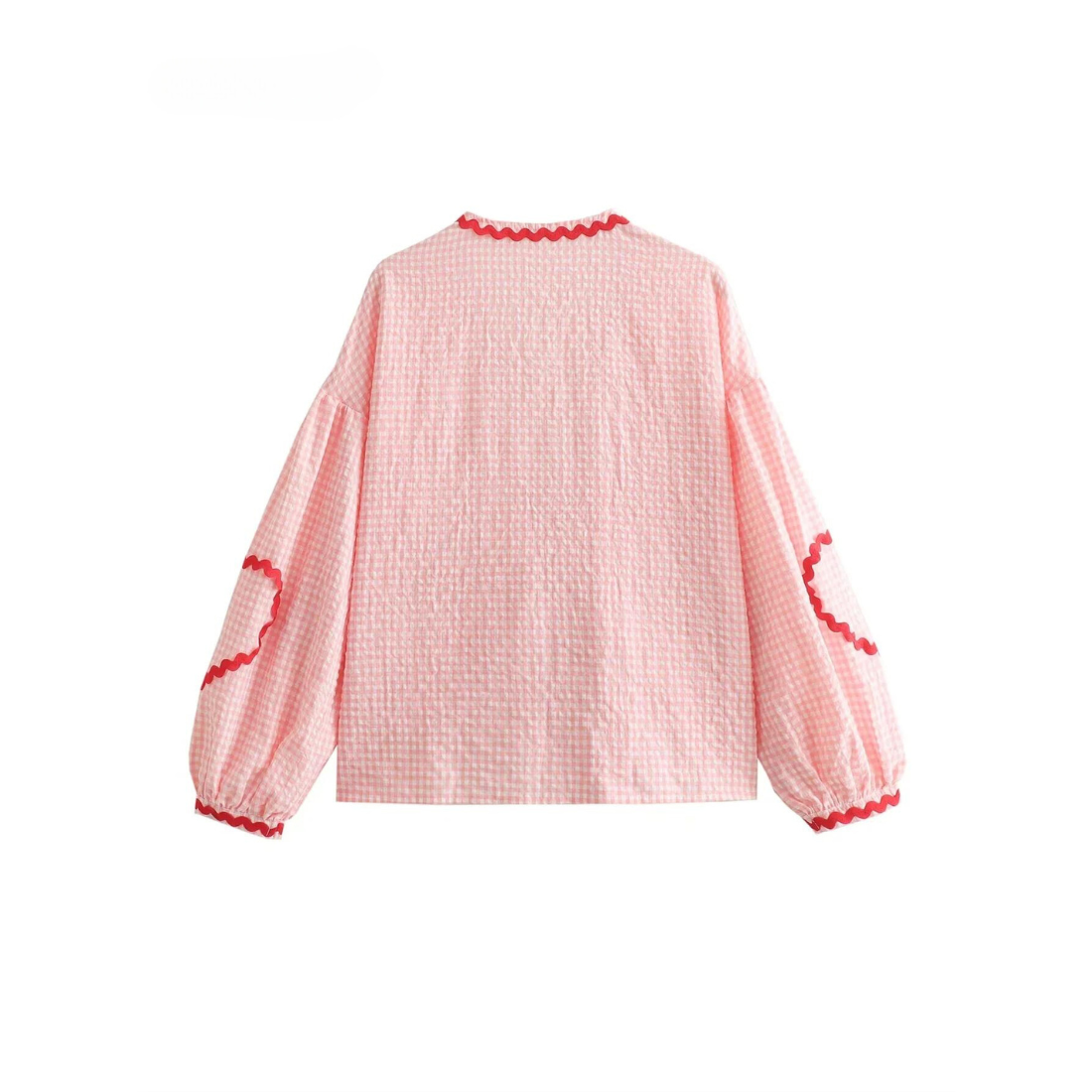 Plaid Lace Up Blouse