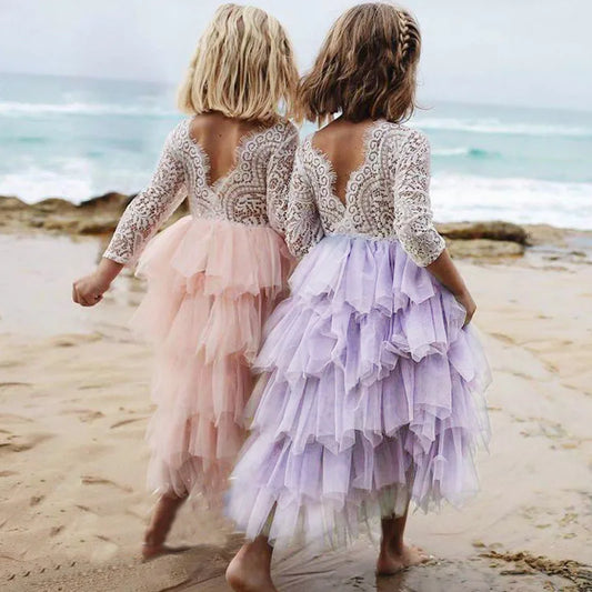 Little Girl Elegant Tutu Princess Dress Gown: Great For Weddings & Parties