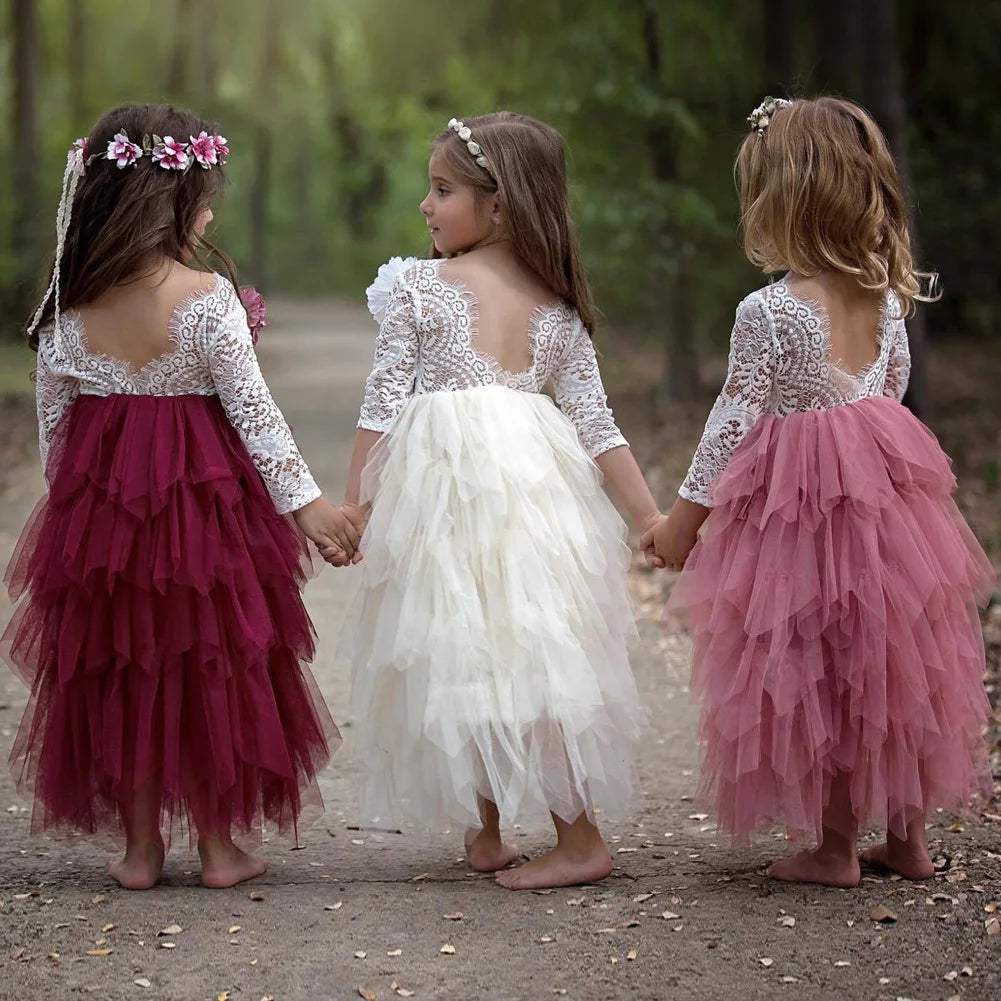 Little Girl Elegant Tutu Princess Dress Gown: Great For Weddings & Parties