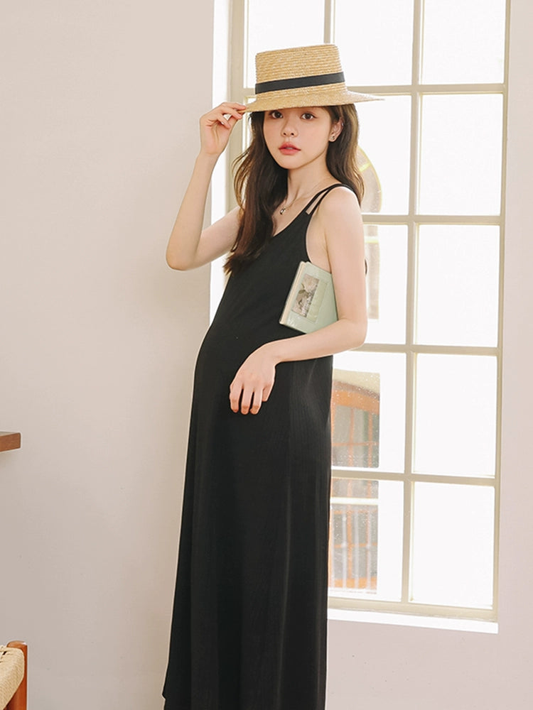 Simple Maternity Summer Wear Separates: Summer 2024 New Arrival Vest & Long Dress Separates
