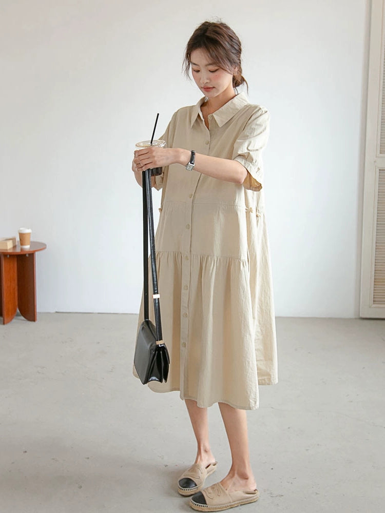 Western Style Plus Size Short-Sleeved Women's Maternity Outfit For Summer: 2024 New Arrival Fashion Loose Shirt and Skirt