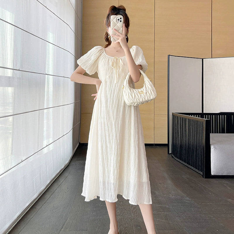 French Style Temperament Youthful-Looking Loose & Long Maternity Summer Dress