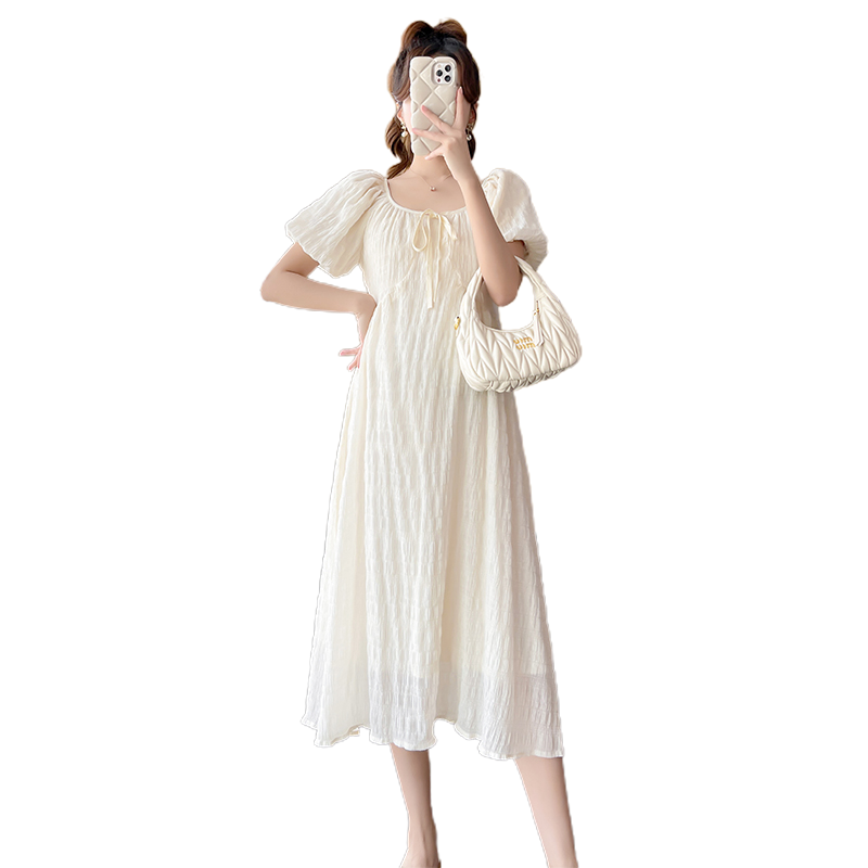 French Style Temperament Youthful-Looking Loose & Long Maternity Summer Dress