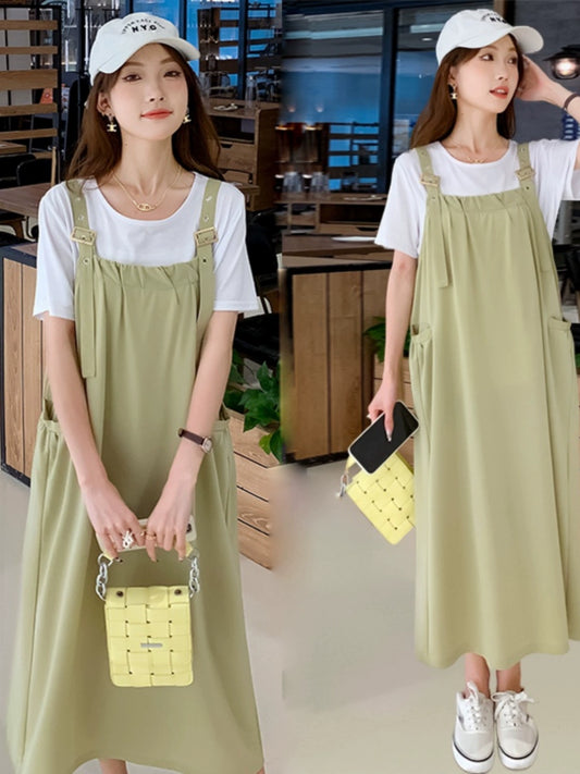 Suspender Fashion Set: 2Pc Maternity In Plus Sizes Summer 2024 New Arrival