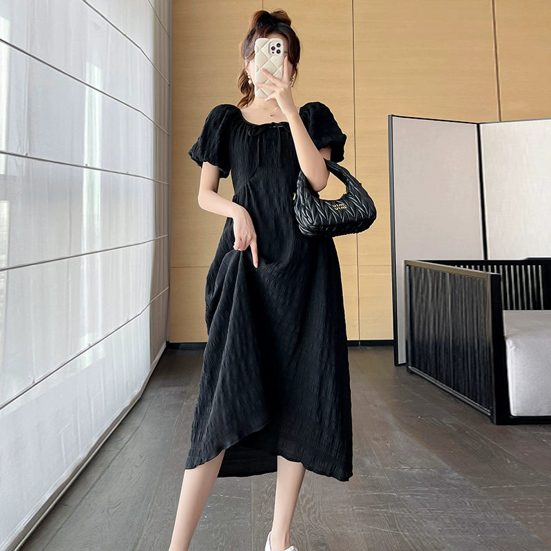 French Style Temperament Youthful-Looking Loose & Long Maternity Summer Dress