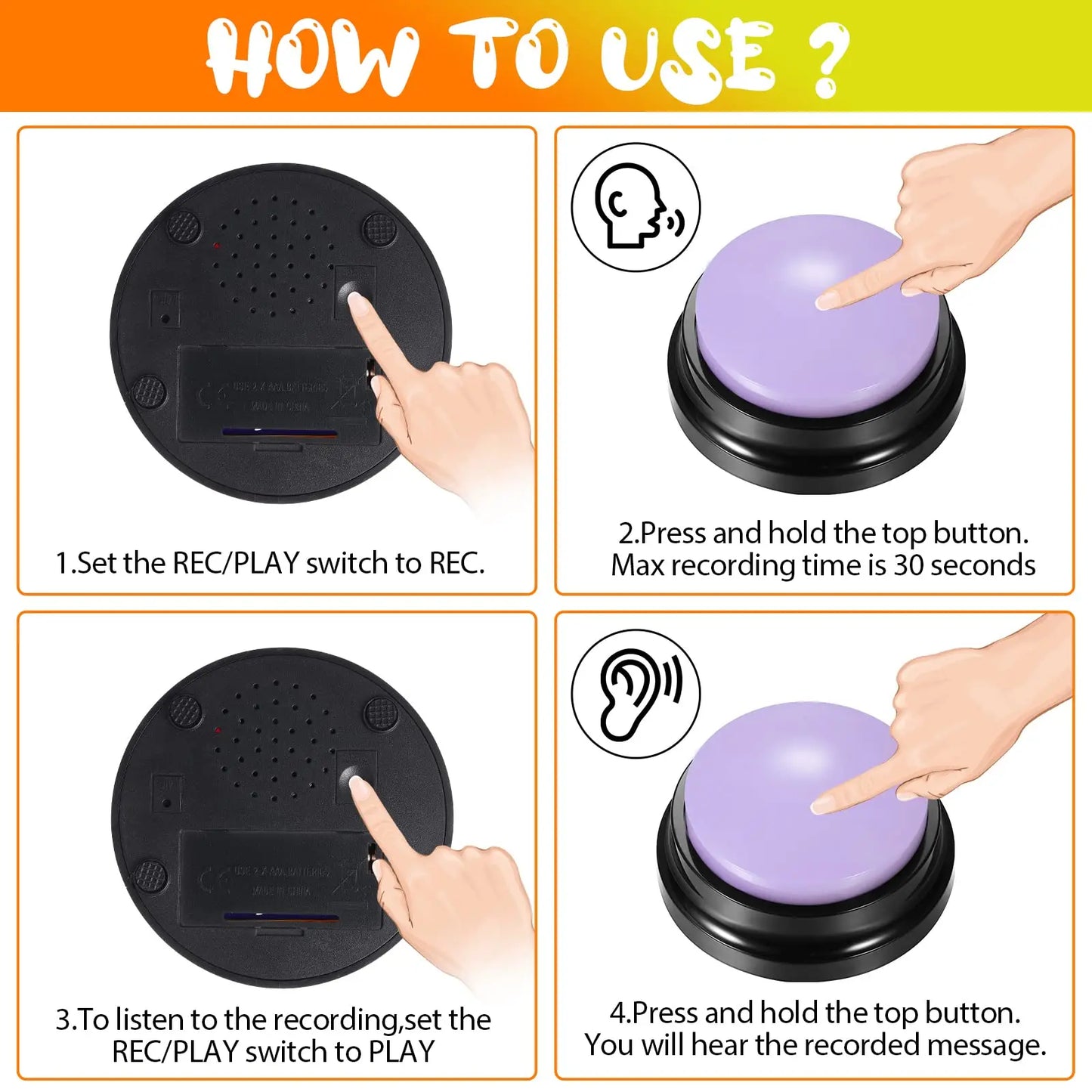 Pet Recordable Button Toy