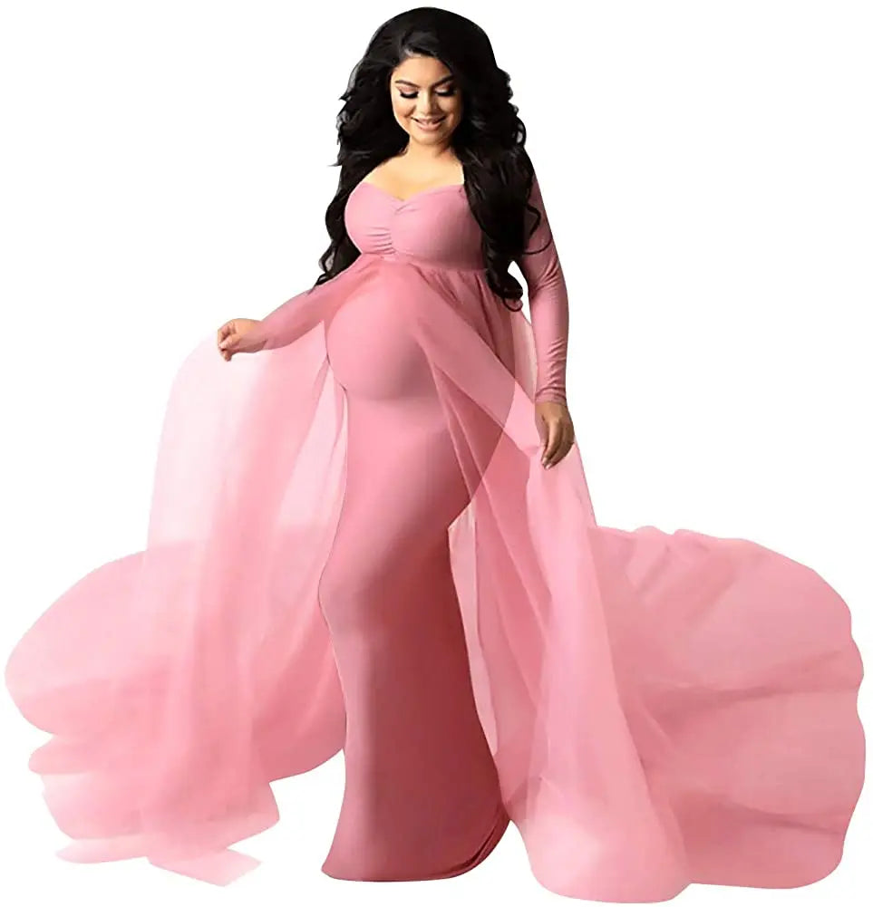 Tulle Wedding Mermaid Gown With Available Wreath For Photo Shoot