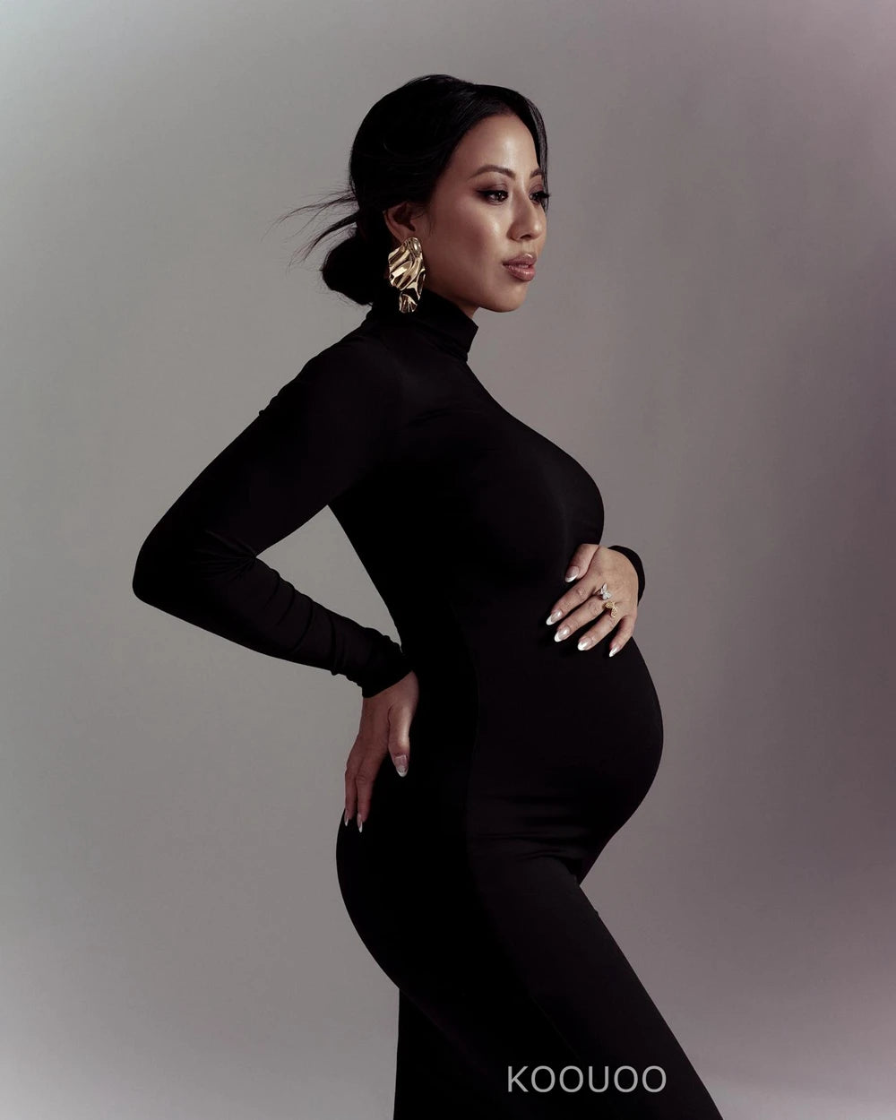 Bodycon Maxi Long Maternity Dress For Photoshoot