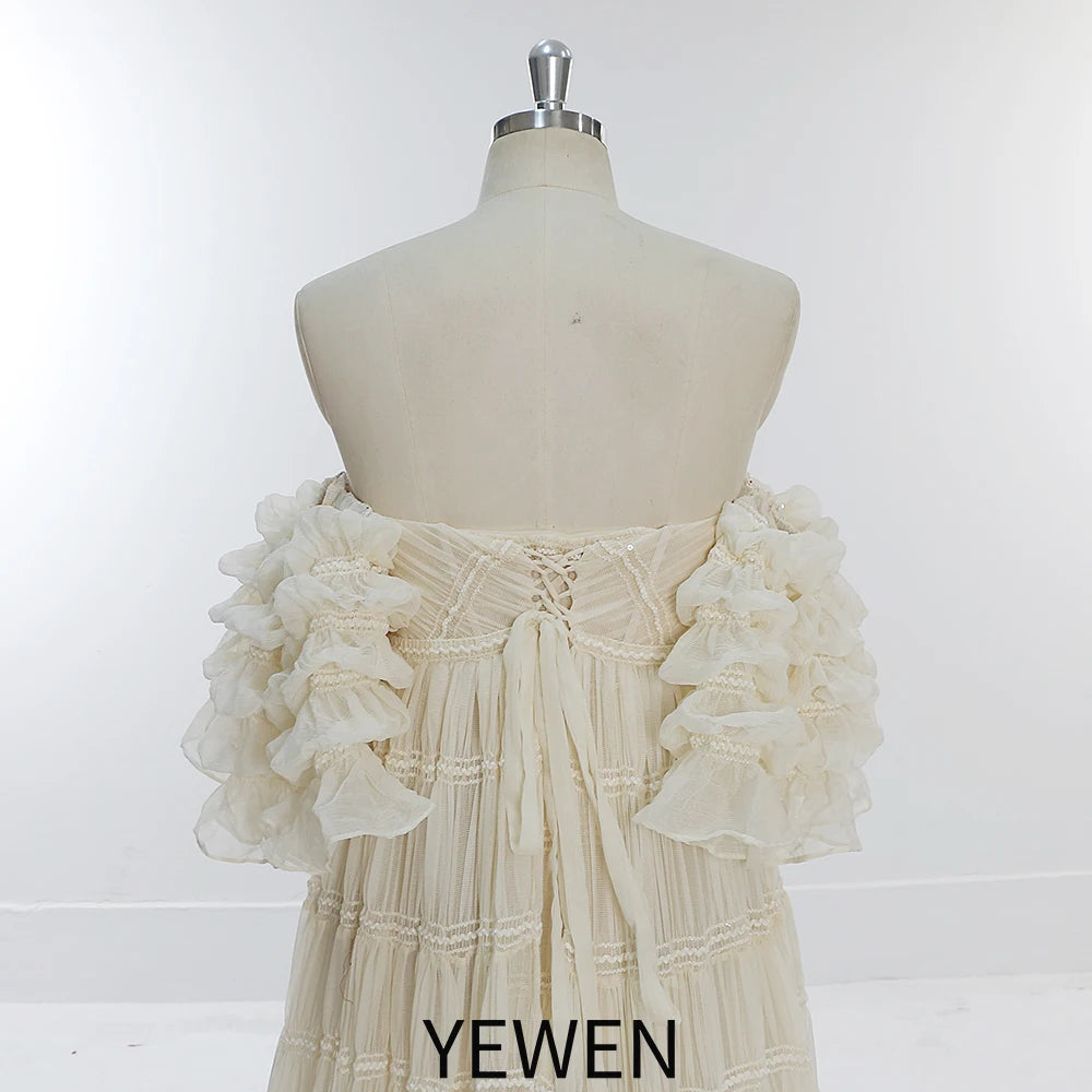 Bohemian Chiffon Corset Maternity Gown