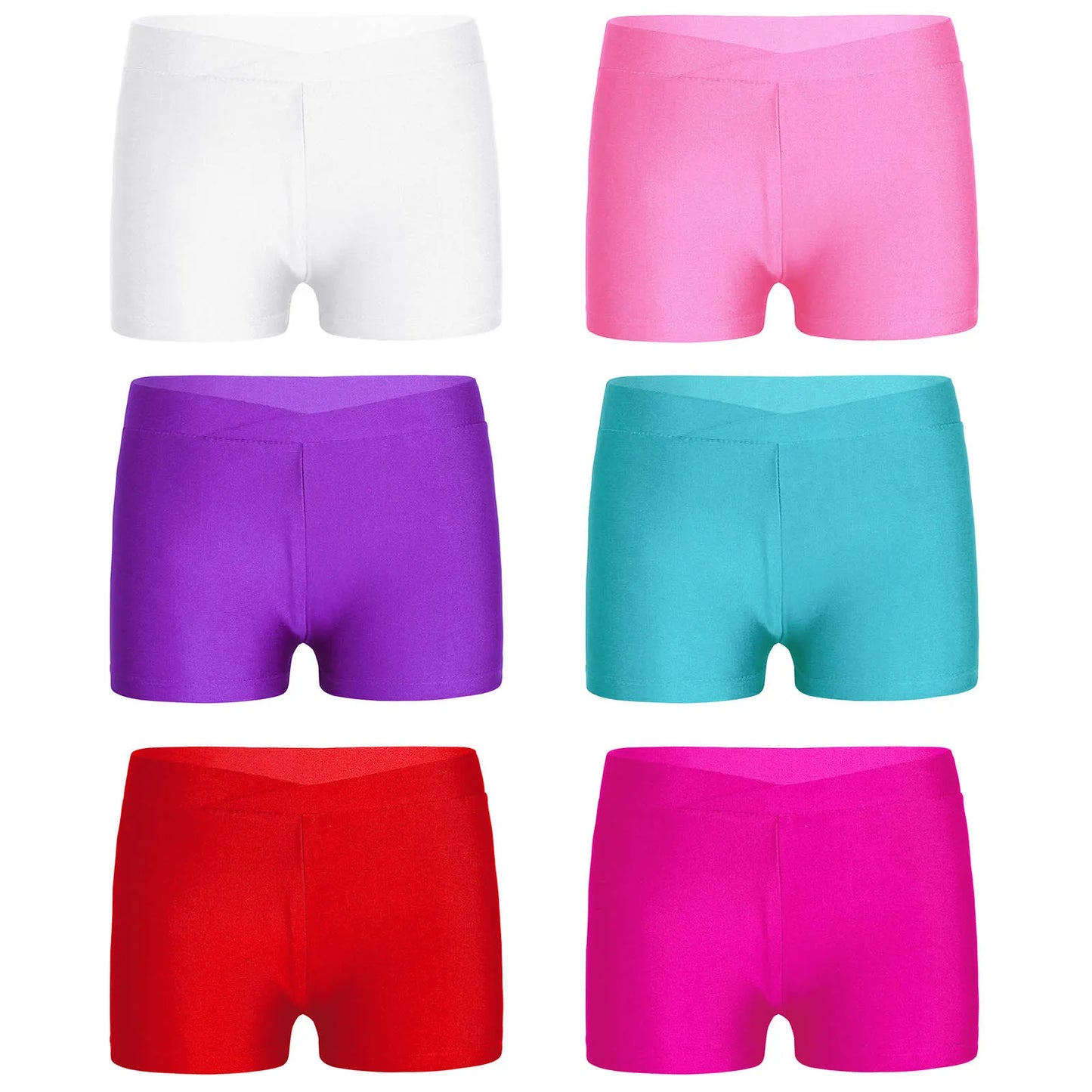 Girls Ballet Dance Shorts Bottoms Summer Stretchy V-front Waistband