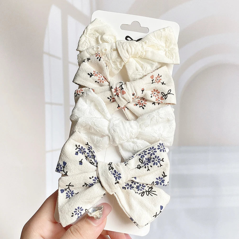 Girls Floral Embroidery 4 Pcs/Set