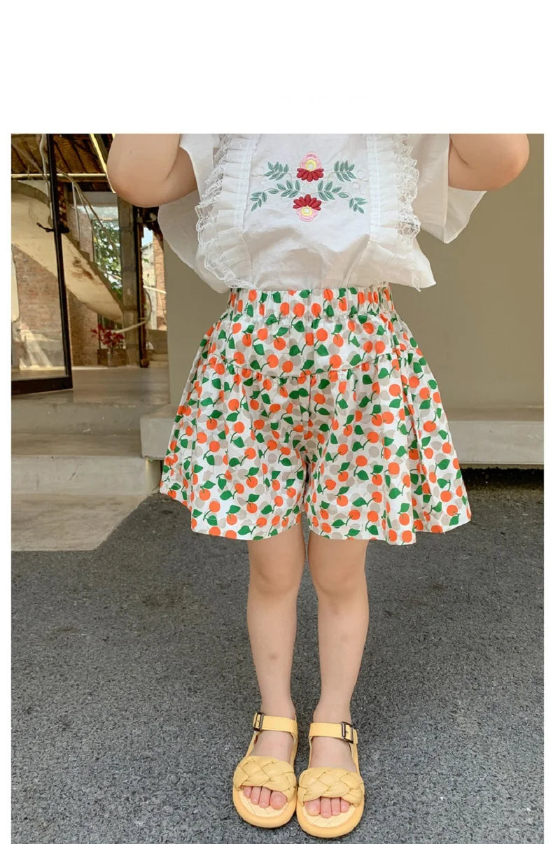 Summer Shorts Pant Kid Sweet Outfit Bottoms 2-8Yrs