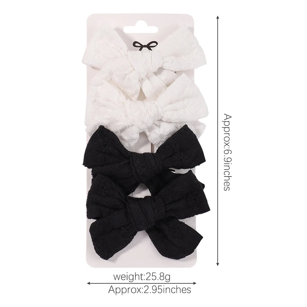 Girls Floral Embroidery 4 Pcs/Set