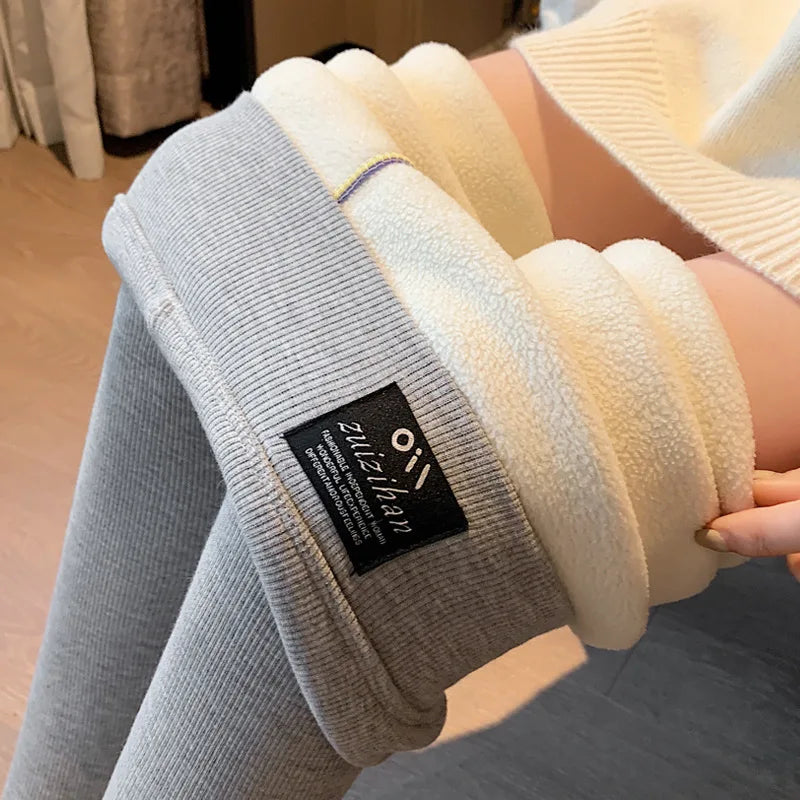 High Waist Winter Leggings Fleece Lined Velvet: Keep Warm Pants