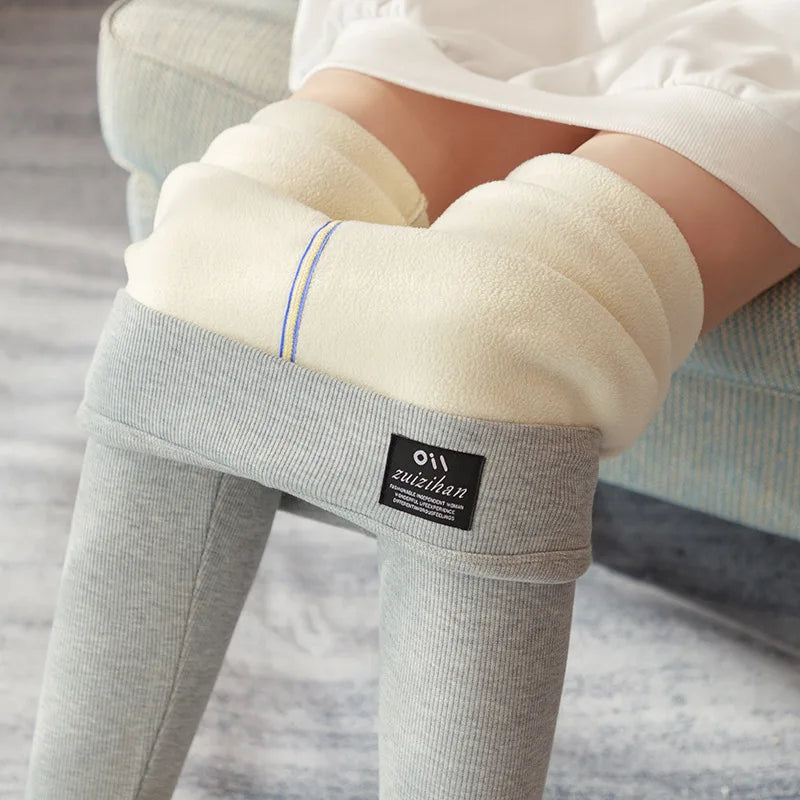 High Waist Winter Leggings Fleece Lined Velvet: Keep Warm Pants