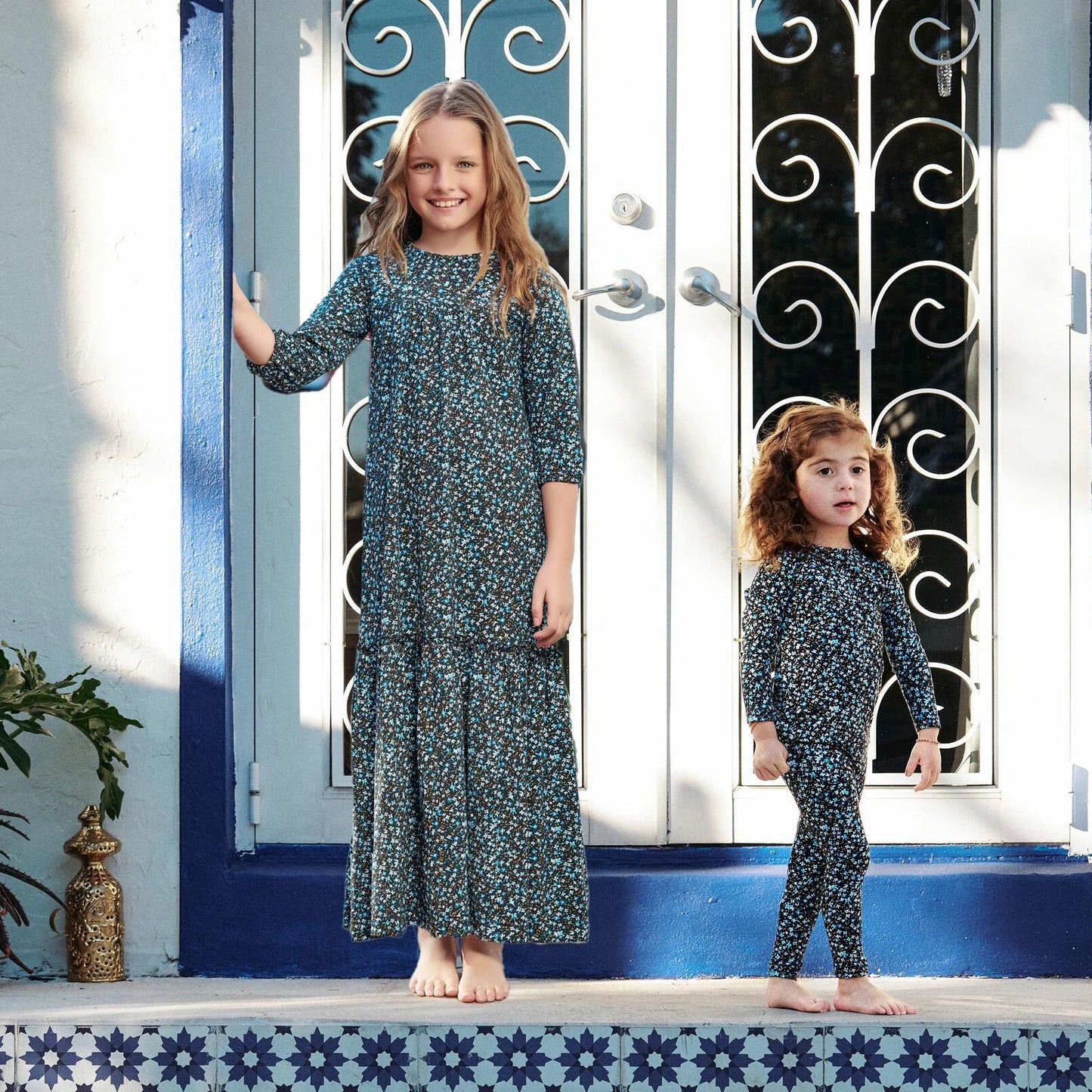 Girl's Floral Print Maxi Dress