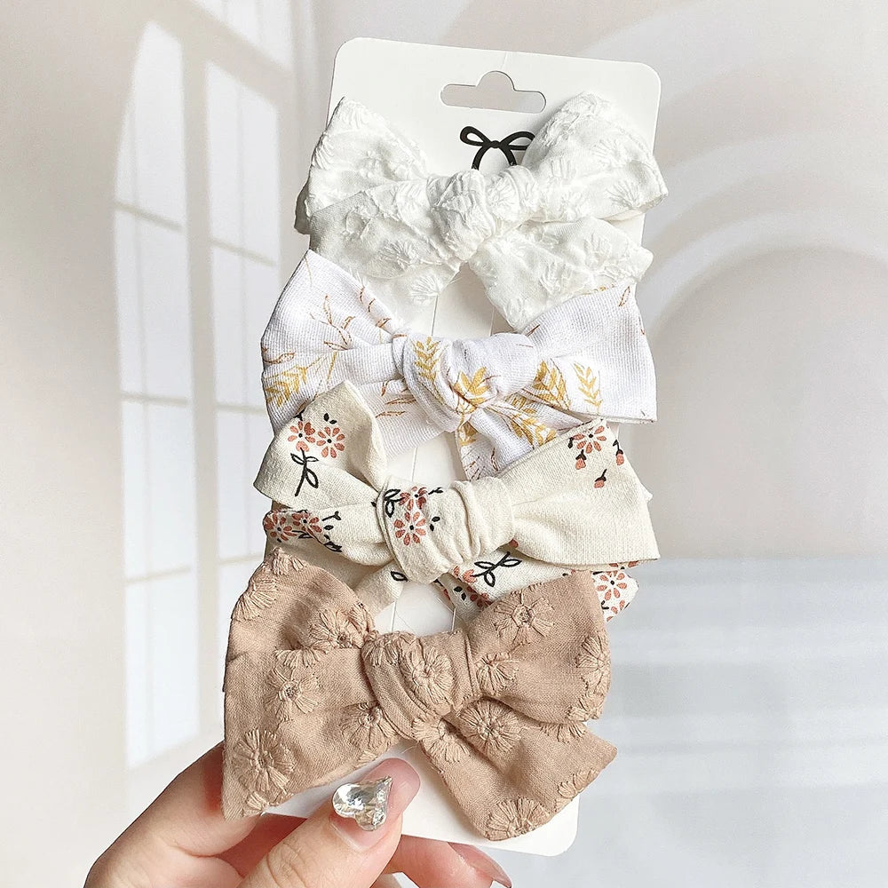 Girls Floral Embroidery 4 Pcs/Set