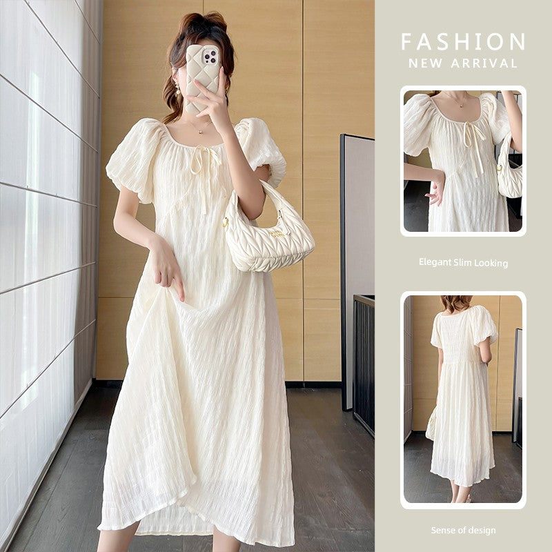French Style Temperament Youthful-Looking Loose & Long Maternity Summer Dress