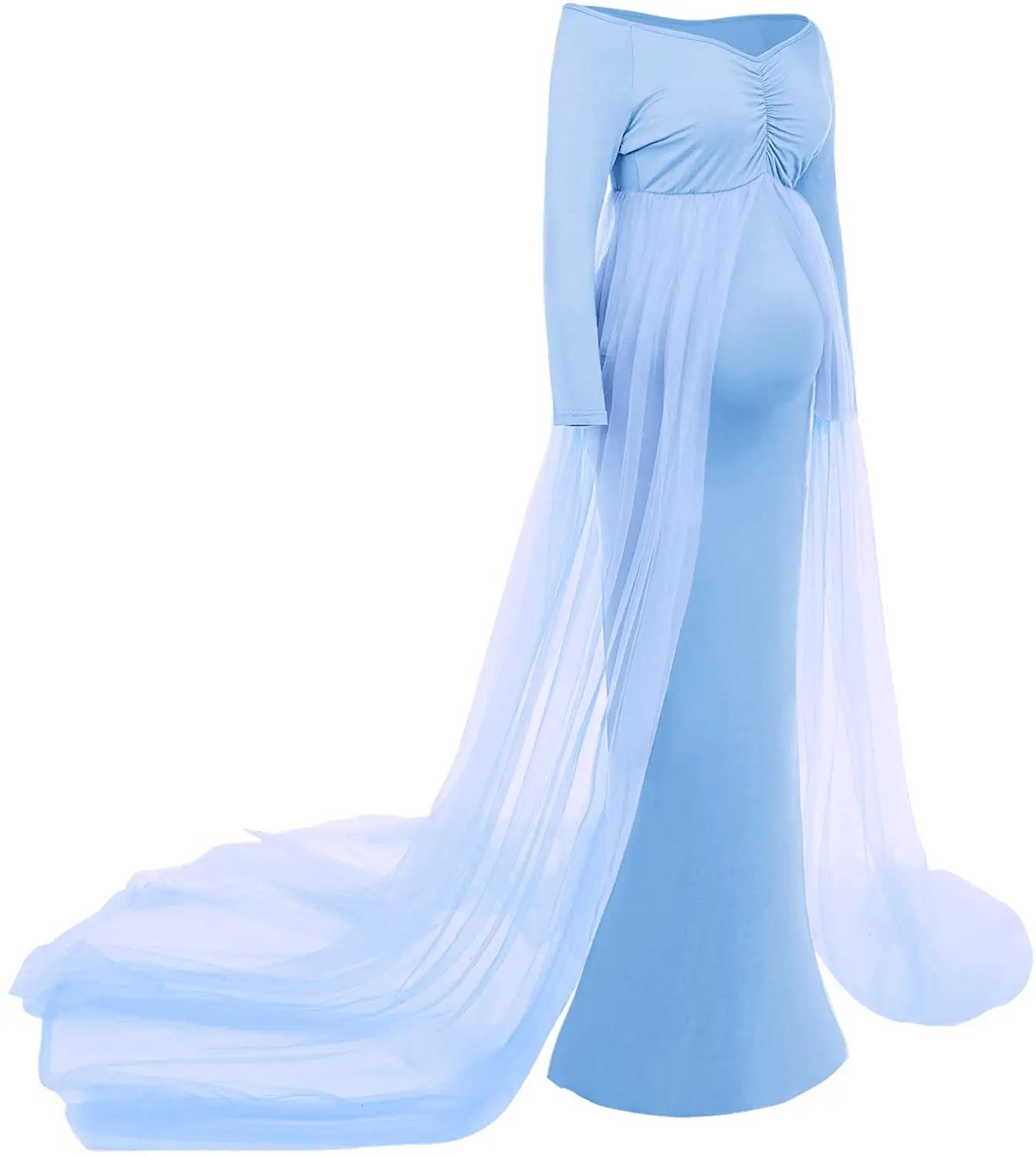 Tulle Wedding Mermaid Gown With Available Wreath For Photo Shoot
