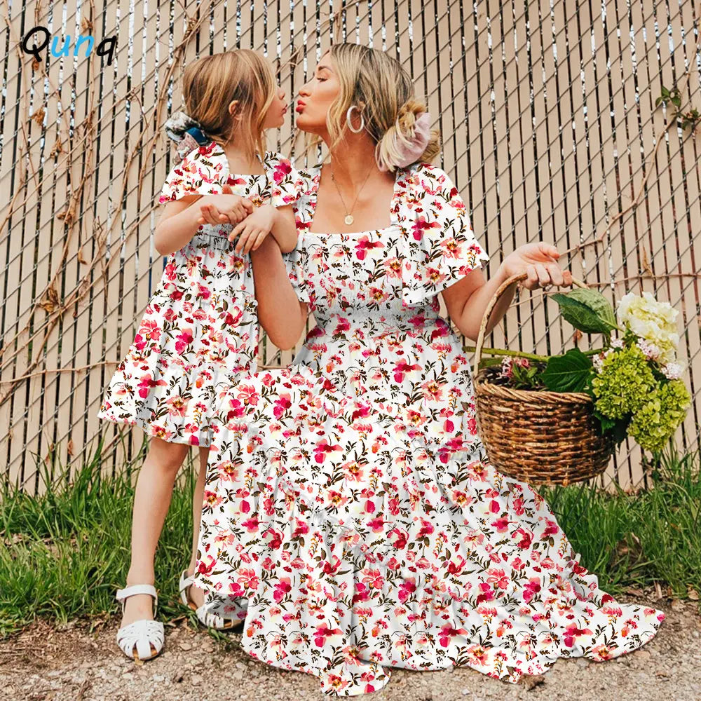 Fashion Print Summer Mother & Daughter Outfit